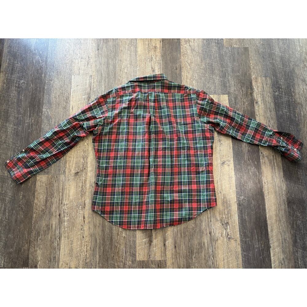 Polo Ralph Lauren Plaid Button Down Shirt Mens XL Classic Fit Red Green Tartan - Picture 6 of 6